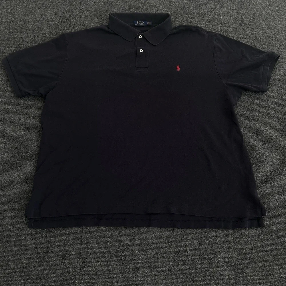 Polo‎ Ralph Lauren Polo Shirt Mens 2XB Navy Blue Short Sleeve Pony Preppy READ